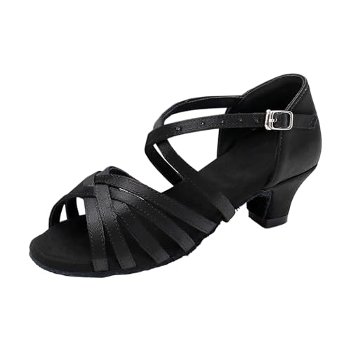 Dance Heels Mädchen Sandalen Bequeme Weiche Sohle Kleine Dicke Ferse Kinder Tanzschuhe Modische Weiche Sohle Prinzessin Tanzschuhe (32 Big Kids) von Generisch