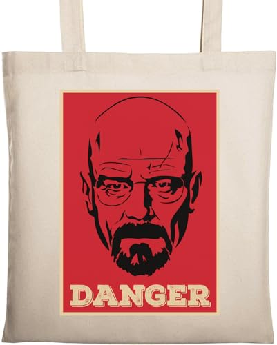 Danger Poster Einkaufstasche aus natürlicher ökologischer Baumwolle, Beige Danger Poster Einkaufstasche aus natürlicher ökologischer Baumwolle, Beige von Generisch