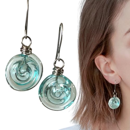 Dangle Earrings,Glas Damen Halskette - Klar Leicht Schmuck Für Mutter Schwestern Freunde Freundin Ehefrau - Weihnachten Geburtstag Reise Urlaub Hochzeit von Generisch