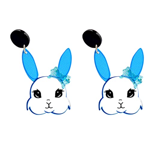 Dangle Hoop Earrings Ohrstecker Design Mädchen niedliche Ohrringe Ohrclips beliebte Cartoon niedliche Kaninchenohrringe Dongdaemun Simulation Ohrringe Mädchen Kaninchenohren Schläfer (C, One Size) von Generisch