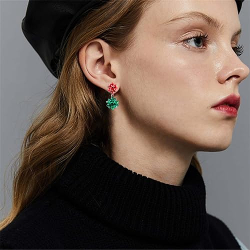 Dangle Urlaub Ohrringe geometrische Form, zweifarbige Metall-Blumen-Ohrringe, Damen, Weihnachtsdekorationen, Party-Party-Dekorationen Weihnachten Schneemann (A, One Size) von Generisch
