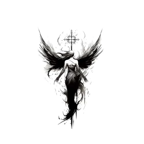 Dark Angel Langlebiger, wasserdichter temporärer Tattoo-Aufkleber, realistische, nicht reflektierende Fake-Tattoos, für Männer und Frauen(1pcs) von Generisch