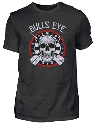 Dart Bullseye - Darts Totenkopf Dartscheibe Sport Geschenk Cool Lustig Spruch Retro Vintag - Herren Shirt -XXL-Schwarz von Generisch