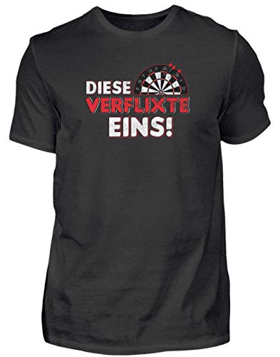 Dart Verflixte Eins - Darts Anfänger Dartscheibe Sport Geschenk Cool Lustig Spruch Bullsey - Herren Shirt -3XL-Schwarz von Generisch