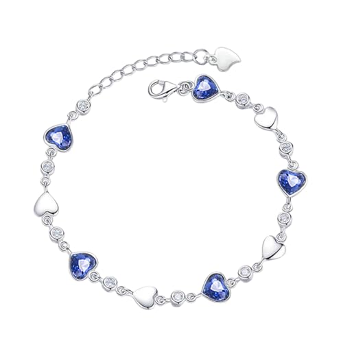 Das Herz des Armbands mit strahlendem Blau symbolisiert Liebe und Glück für Frauen, Einheitsgröße, Zink, Kein Edelstein Das Herz des Armbands mit strahlendem Blau symbolisiert Liebe und Glück für Frauen, Einheitsgröße, Zink, Kein Edelstein von Generisch
