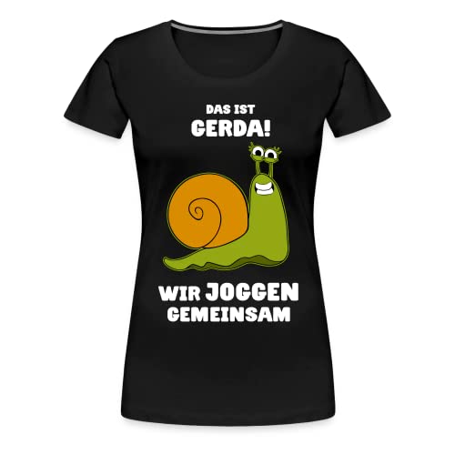 Das Ist Gerda Wir Joggen Gemeinsam Laufen Langsame Schnecke Lustiges Damen T-Shirt Schwarz L von Generisch