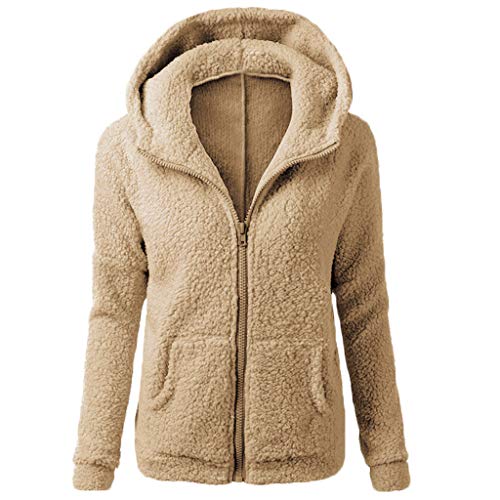 Daunenmantel Damen Stark Reduziert Damen Winterjacke Winter Coat mit Kapuze Mantel mit Teddy-Fell Softshellmantel Stehkragen Reißverschluss Übergangsjacke Eingrifftaschen Loose fit Outdoorjacke von Generisch