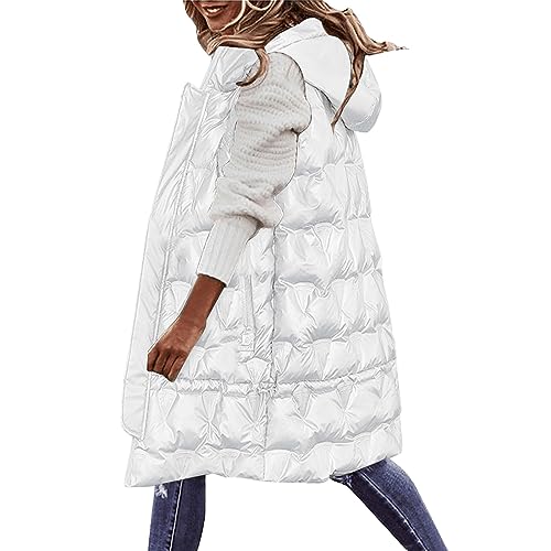 Daunenweste Für Damen - Sportweste Mit ReißVerschluss Hooded Freizeitweste Mit GefüTtert Warm Warmer Daunenmantel Hooded Thermoweste PlüSchweste Outdoor Daunenmantel Streetwear von Generisch