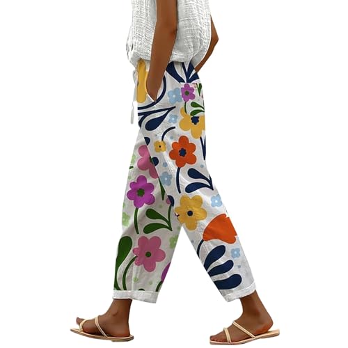 Deal Des Tages Heute Sommerurlaub Must Have 7/8 Hose Damen Sommer Leicht Capri Leinenhose Sommerhose Baumwolle Leinen Stoffhose Lockere Strandhose Freizeithose Meine Bestellungen Anzeigen 2025 von Generisch