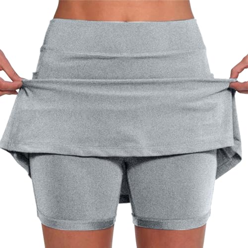 Deal des Tages Heute Sale Damen Rock Mit Hose Drunter Kurz 2 In 1 Shorts Rock Farbverlauf Druck Tennis Rock Mit Short Integriert Sportrock Tennisrock Kleidung Damen Sommerhose Damen Sale von Generisch