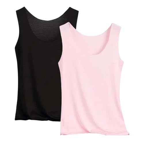 Deals Des Tages 2er Pack Tank Top Damen Unterhemd Stretch Basic Tops Unterwäsche Hemden Enges Top Leicht Tanktop Sport Unterhemden Mädchen Primeday Meine Monatsabrechnung von Generisch