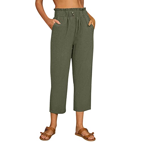 Deals des Tages Sommerhose Damen Leicht Hosen Taschengröße Plus Enge Freizeithosen Weiße Leinen Hosen Für Frauen Große Größenhosen Große Größen 52 54 Meine Monatsabrechnung von Generisch