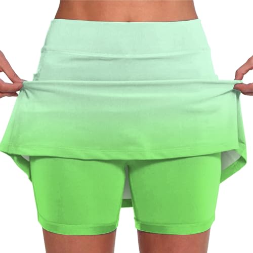 Deals of The Day Hosenrock Damen Knielang Kurz Tennisrock Wanderrock Damen Mit Innenhose Sport Rock Tennis Skirt Mit Taschen Und Verstellbare Kordelzug Mini Rock Warehouse Deal von Generisch