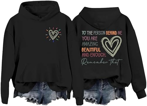 Dear Person Behind Me Hoodie & Sweatshirt Dear Person Behind Me Shirt You Are Beautiful Enough Shirts Damen Herren, Schwarz 1, L von Generisch