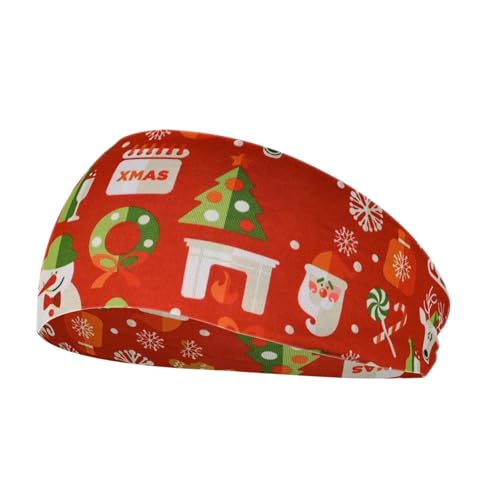 Dehnbare Weihnachts-Stirnbänder für Frauen, Weihnachts-Haar-Accessoires, rutschfeste Kopfbedeckung für Frauen, Weihnachtsparty, Cosplay (klassisches Muster) Laufweste Herren (C, One Size) von Generisch