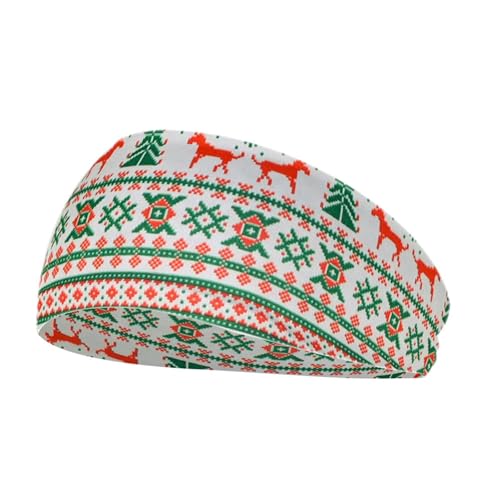 Dehnbare Weihnachts-Stirnbänder für Frauen, Weihnachts-Haar-Accessoires, rutschfeste Kopfbedeckung für Frauen, Weihnachtsparty, Cosplay (klassisches Muster) Laufweste Herren (E, One Size) von Generisch
