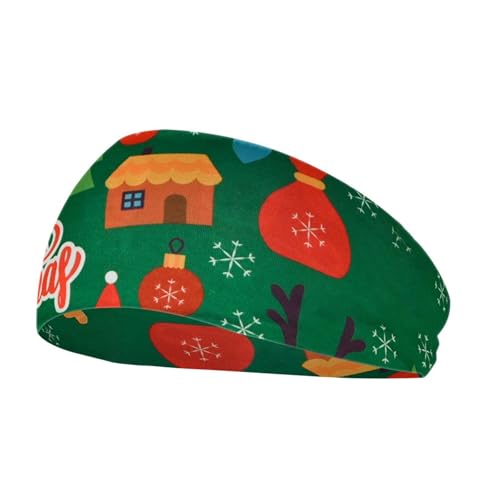 Dehnbare Weihnachts-Stirnbänder für Frauen, Weihnachts-Haar-Accessoires, rutschfeste Kopfbedeckung für Frauen, Weihnachtsparty, Cosplay (klassisches Muster) Laufweste Herren (I, One Size) von Generisch
