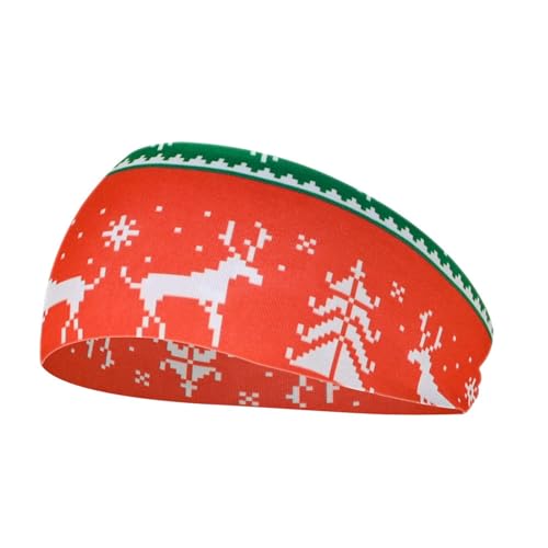 Dehnbare Weihnachts-Stirnbänder für Frauen, Weihnachts-Haar-Accessoires, rutschfeste Kopfbedeckung für Frauen, Weihnachtsparty, Cosplay (klassisches Muster) Laufweste Herren (J, One Size) von Generisch