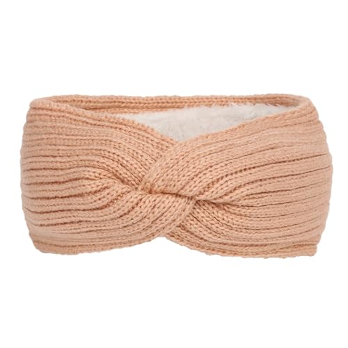 Dehnbares Stirnband für Erwachsene und Damen, Herbst und Winter, solides Strick- und Fleece, warmes Sport-Stirnband mit Ohrenschutz, dehnbar, praktisch, leicht, breites Accessoire von Generisch