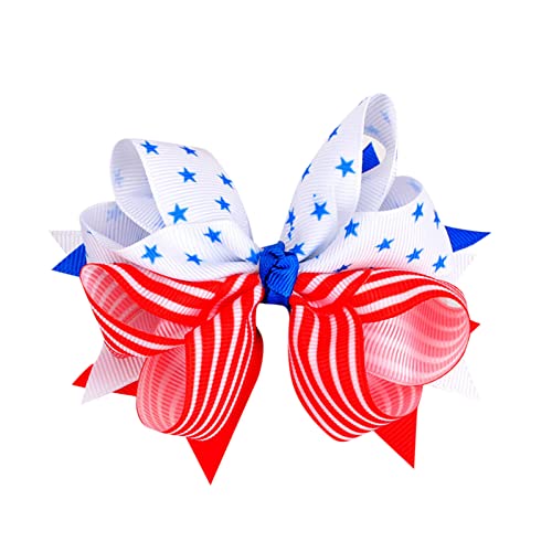 Dekoration Sicherheitsnadel Haarspangen Zubehör Mädchen 1 Bow Day Independence Patriotic Hair Kids Haarspange Ring Schmuckkasten (B, One Size) von Generisch