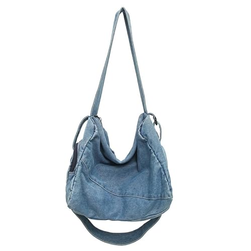 Denim-Messenger-Tasche für Damen, Mini-Schultertasche, Umhängetasche mit Griffen oben, lässige kleine Tragetasche für tägliche Reisen, koreanischer Stil, leichte Handtasche für Herbst- und Denim-Messenger-Tasche für Damen, Mini-Schultertasche, Umhängetasche mit Griffen oben, lässige kleine Tragetasche für tägliche Reisen, koreanischer Stil, leichte Handtasche für Herbst- und von Generisch