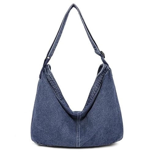 Denim-Messenger-Tasche für Damen, Mini-Schultertasche, Umhängetasche mit Griffen oben, lässige kleine Tragetasche für tägliche Reisen, koreanischer Stil, leichte Handtasche für Herbst- und Denim-Messenger-Tasche für Damen, Mini-Schultertasche, Umhängetasche mit Griffen oben, lässige kleine Tragetasche für tägliche Reisen, koreanischer Stil, leichte Handtasche für Herbst- und von Generisch