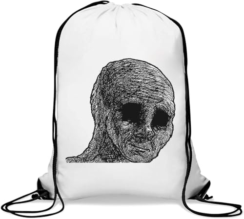 Depressed Wojak Feels Guy Feels Bad Man Turnbeutel Casual Drawstring Bag Weiß von Generisch