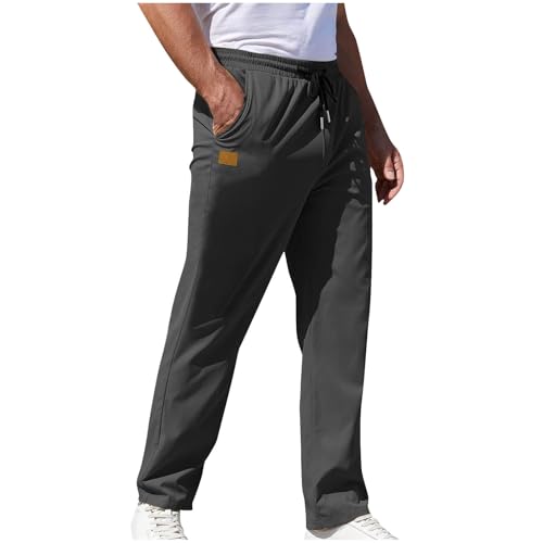 Der Discounter Jogginghose Herren Baggy Elastischer Bund Sporthose Gerade Beinform Trainingshose Einfarbig Fitness Freizeithose Freizeit Outdoor Sport Laufhose Leichte Fitnesshose mit von Generisch
