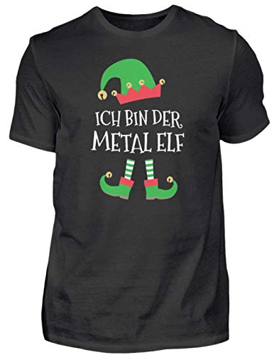 Der Metal Elf Kostüm Weihnachten Rock Metalcore Deathmetal T-Shirt Headbanger - Herren Shirt -XL-Schwarz von Generisch