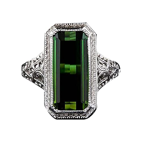 Der Ringe Tabletop Figuren Edelstein Eheringe Geburtstagsgeschenke Verlobung Ringe Damen 585 Echt (Green, D) von Generisch