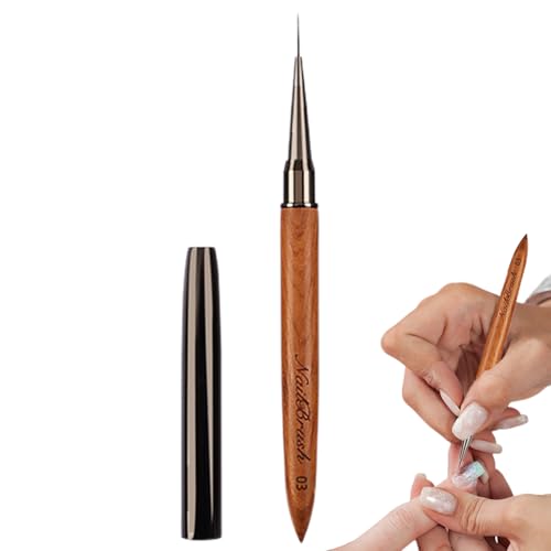 Detailpinsel - Nageldesign Malpinsel - Sandelholzpinsel für lange Linien, dünne Details, feines Zeichnen, Nageldesign, Heimgebrauch und Profi von Generisch