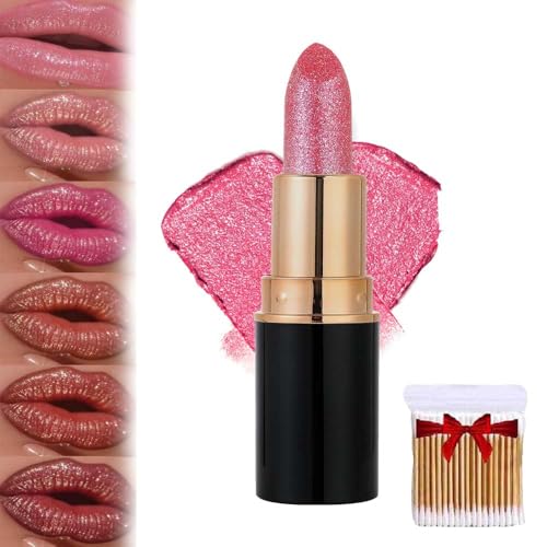 Diamant-Glitzer-Lippenstift,Diamant Lipgloss Glitter Lippenstift Wasserdicht,Langanhaltend Wischfest,Hoher Glanz Schimmernder Finish FüR Frauen (03, Gleiche Größe) von Generisch