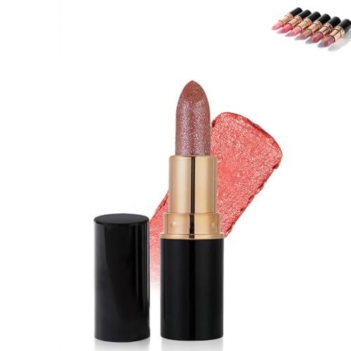 Diamond Lip Gloss Shining Lipstick, Wasserdichter glänzender Lippenstift, glänzend matt, geeignet für Frauenpartys und den täglichen Gebrauch, passend (04) von Generisch
