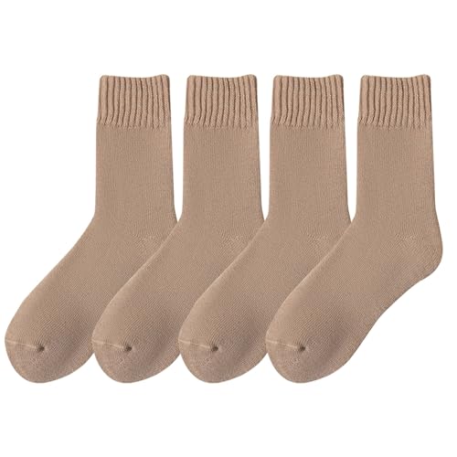 Dickere, warme, flauschige Socken, Geschenke für Frauen, flauschige, gemütliche Socken, Strumpffüller, Damensocken, einfarbige Thermosocken Personalisierte Socken Schrift (Coffee, One Size) von Generisch