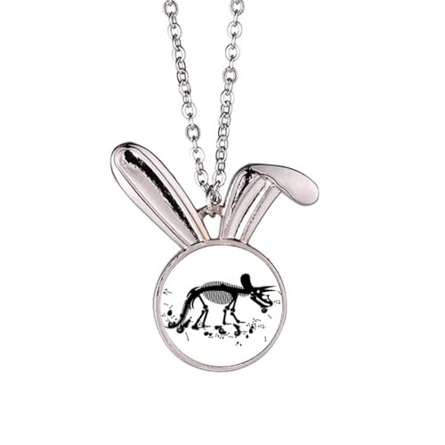 Dinosaurier-BBS-Miniatur-Hasen-Halskette, Anhänger, Hase, Tierschmuck, Geschenk von Generisch