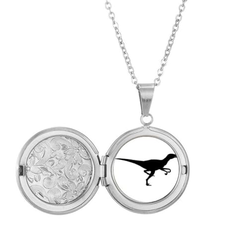 Dinosaurier-Bs Miniatur-B-Medaillon, Halskette, für Bild, Schmuck, Geburtstagsgeschenk von Generisch