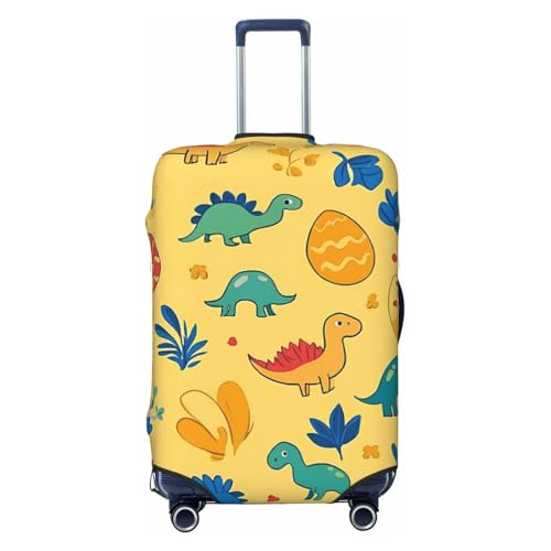 Dinosaurier-Eier-Koffer-Abdeckung, Gepäckschutz, niedlicher Dinosaurier-Gepäckschutz, elastisch, kratzfest, staubdicht, passend für 56,9 - 61 cm, mehrfarbig, S von Generisch