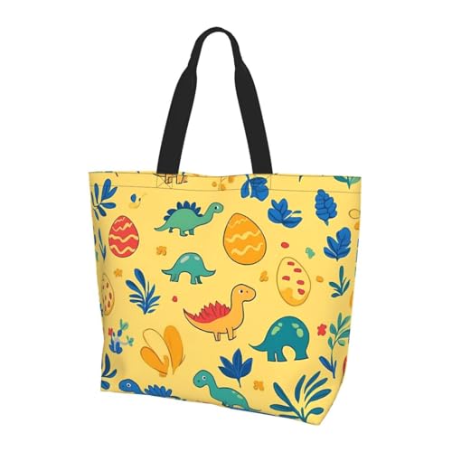 Dinosaurier-Eier-Tragetasche, Damen-Schulterhandtaschen, niedliche Dino-Einkaufstaschen, wasserabweisend, große Handtasche mit Innentasche für Arbeit, Reisen, Schule von Generisch