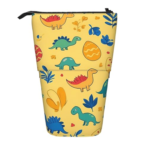 Dinosaurier-Federmäppchen, stehend, niedliches Dinosaurier-Federmäppchen, Teleskop-Federtasche, Pop-Up-Kosmetiktasche, Schreibwaren-Organizer für Schule, Büro, Reisen von Generisch