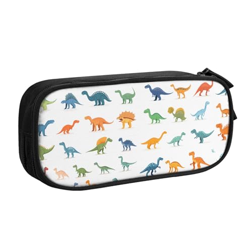 Dinosaurier-Federmäppchen für Jungen und Mädchen, große Stifttasche, Schreibtisch-Organizer, Federmäppchen für Schule, Büro, Make-up-Tasche mit Reißverschluss, Schwarz , 21x5x10.5cm, Kosmetiktasche von Generisch