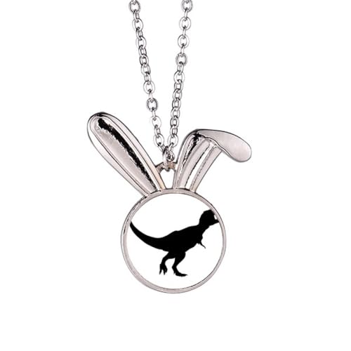 Dinosaurier-Halskette mit Hasen-Anhänger, Hase, Tierschmuck, Geschenk von Generisch
