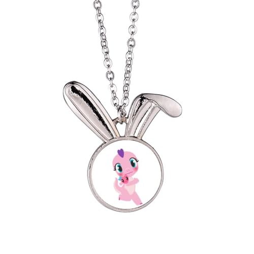 Dinosaurier-Königreich, "Love You", Kaninchen-Halskette, Anhänger, Hase, Tierschmuck, Geschenk von Generisch