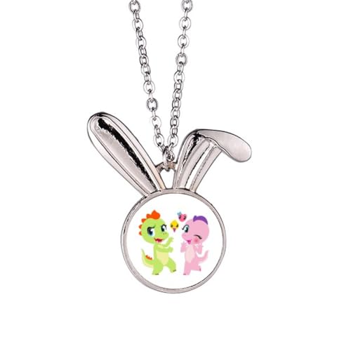 Dinosaurier-Königreich, "Love You", Kaninchen-Halskette, Anhänger, Hase, Tierschmuck, Geschenk von Generisch