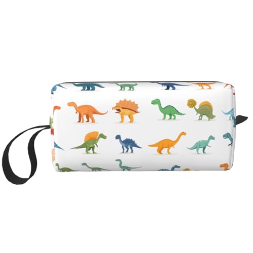 Dinosaurier-Make-up-Tasche, wasserabweisend, Reise-Kulturbeutel, Organizer für Damen und Herren, Dino-Tier-Kosmetik-Aufbewahrungstasche mit Reißverschluss, tragbare kleine Werkzeugtasche von Generisch