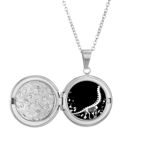 Dinosaurier-Medaillon, Halskette mit Anhänger, Schmuck, Geburtstagsgeschenk von Generisch