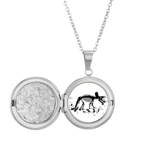 Dinosaurier-Medaillon-Halskette mit Anhänger, Schmuck, Geburtstagsgeschenk von Generisch