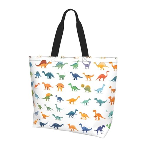 Dinosaurier Tote Bag Damen Schulterhandtaschen Dino Tier Einkaufstaschen Wasserabweisend Große Handtasche mit Innentasche für Arbeit Reise Schule von Generisch