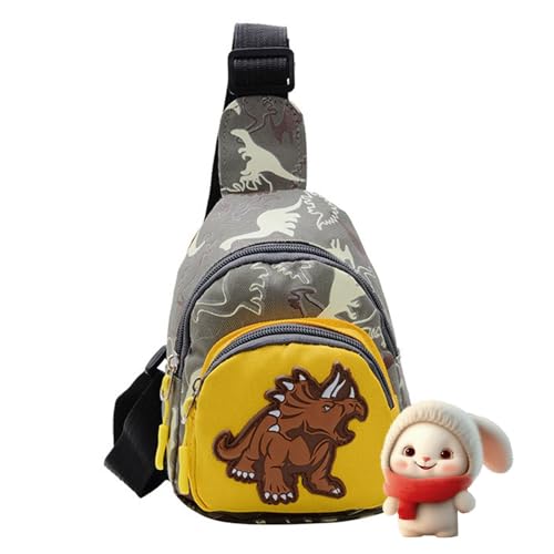 Dinosauriermuster Kinder Taillenbeutel - Reißverschluss -Umhängetasche für, große Kapazitätsbeutel für Kinder, leichte -Tasche, Reisebeutel für Outdoor -Aktivitäten | Dinosaurier -Dru von Generisch