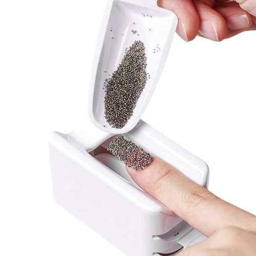 Dip Powder Tray – Nagelpulver-Recycling-Box | Tragbares Dip-Pulver-Recycling-Etui, 2-in-1 Strasssteine, Edelsteine, Dekorationen, Recycling-Etui, Maniküre-Zubehör für Frauen und Mädchen von Generisch