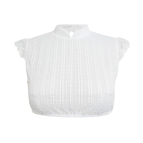 Dirndl Bluse Damen Dirndl Bluse Damen Weiß - Dirndlbluse Flügelärmel DirndlBlusen V Ausschnitt Trachtenbluse für Bayrische Tracht Oktoberfest von Generisch